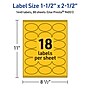 Avery Laser/Inkjet Oval Multipurpose Labels, 1.5" x 2.5", Bright Yellow, 1440/Box (94051)~#|#~D94E9511-D3A4-4D93-9C037E9D67FA4CA1_sc7