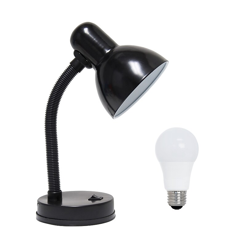 Simple Designs LED Desk Lamp, 14.25", Black Metal (LD1003-BLK-LB) image 1