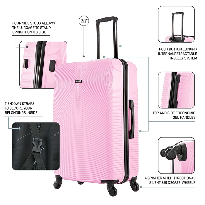 DUKAP INCEPTION 3-Piece Hardside Spinner Carry-On Luggage Set, TSA