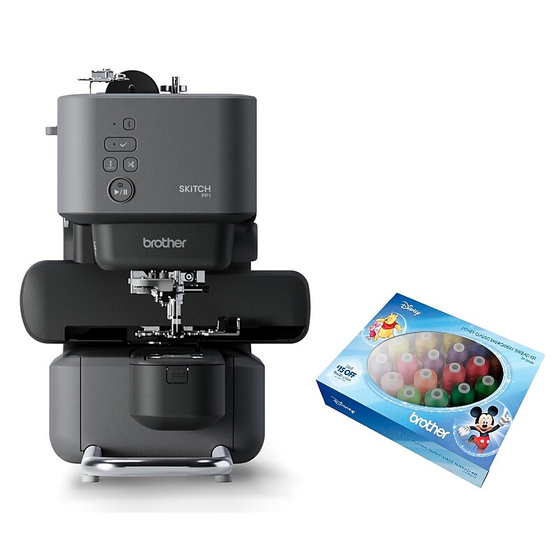 Brother Skitch Embroidery Sewing Machine with Embroidery Thread Set, Single-Needle (PP1ETP-STP) image 1