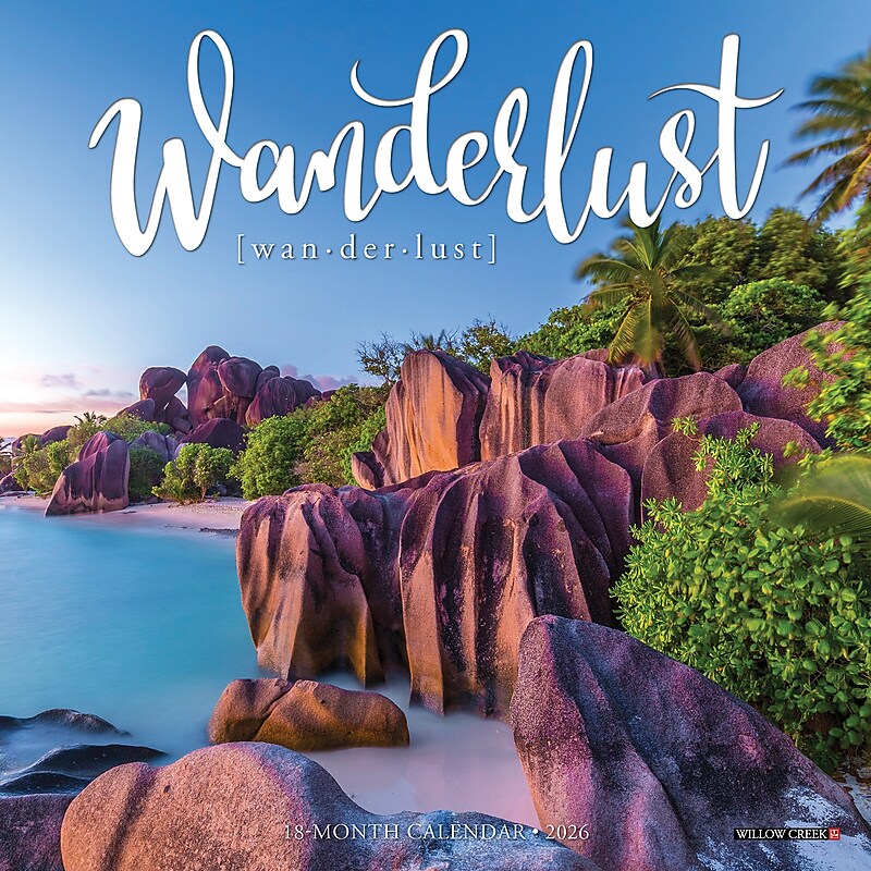 2026 Willow Creek Wanderlust 7" x 7" Monthly Wall Calendar (53805) image 1