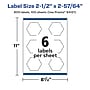 Avery Laser/Inkjet Decorative Edge Multipurpose Labels, 2-1/2" x 2-57/64", Clear, 600/Box (94121)~#|#~D95BB93C-1777-435C-B68D300616340B14_sc7