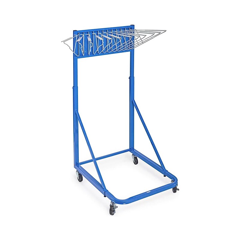 AdirOffice Blueprint Metal Mobile File Cart with Lockable Wheels, Blue (613-BLU) image 1
