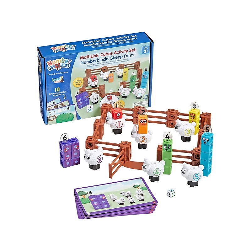 hand2mind Numberblocks Sheep Farm MathLink Cubes Activity Set (96093) image 1