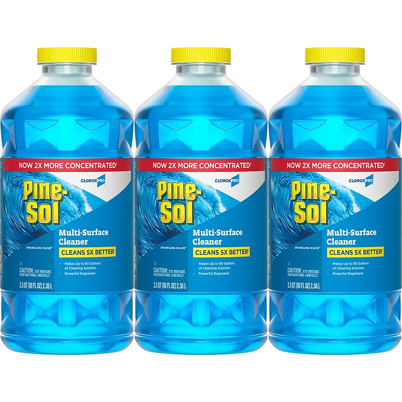 Pine-Sol Multi-Surface Cleaner/Degreaser, Sparkling Wave Scent, 80 Fl. Oz., 3/Case (60609) image 1