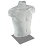 Azar Male White Plastic Bust Torso Mannequin, 12" Square Metal Base (900525-WHT)~#|#~D96BED5A-ECEA-4A5C-A32DBE153DCFDE34_sc7