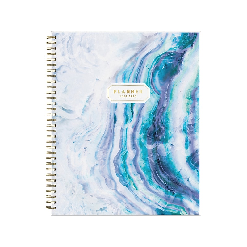 2024-2025 Blue Sky Gemma 8.5" x 11" Academic Weekly & Monthly Planner, Plastic Cover, Blue/White (118177-A25) image 1