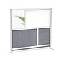 Luxor Workflow Series 4-Panel Freestanding Modular Room Divider System Starter Wall with Whiteboard, 48"H x 53"W, Gray/Silver~#|#~D96F360B-FBF0-4110-86C8C4F6FA7E460F_sc7