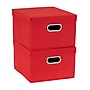 Household Essentials Medium Stackable Folding Fabric Storage Bin, 8" x 13"x 15", 27 Qt., Red, 2/Pack (706-1)~#|#~D9721D88-7E7C-4B74-9D78D6DA40BEA895_sc7