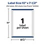Avery Laser/Inkjet Multipurpose Labels, 7.5"  x 10", Matte White, 250/Box (94264)~#|#~D973143C-0B2D-45CF-A691618CBC5A86C6_sc7