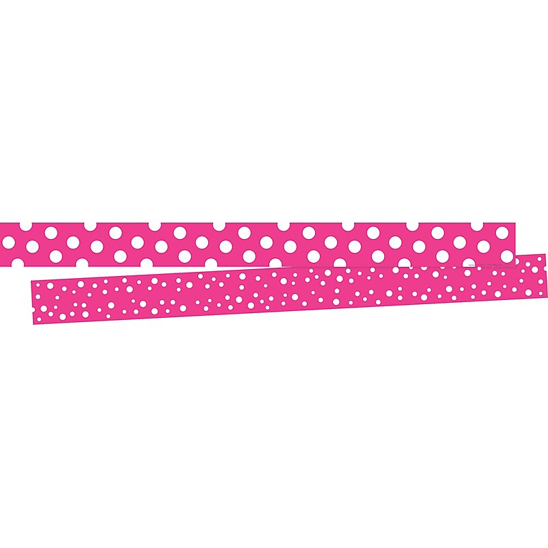 Barker Creek Double-Sided Border, 35" x 3", Dot to Dot Hot Pink, 24/Pack (4439) image 1