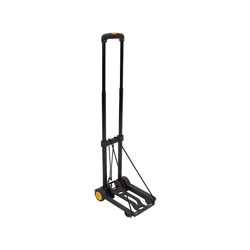 Mount-It! Folding Luggage Cart and Dolly, 77 lb. Capacity, Black/Yellow (MI-912) image 1