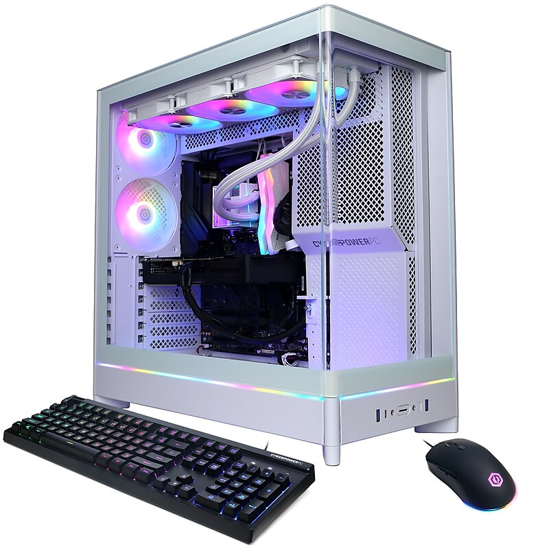 CyberPowerPC Gaming Desktop Computer, AMD Ryzen 9 9900X, Radeon RX 9070 XT 16GB, 32GB RAM, 2TB SSD, Windows 11 Home image 1
