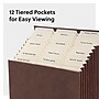 Smead Stadium 50% Recycled Heavy Duty Reinforced Faux Leather Accordion File, 12 Pocket, Letter, Saddle (70228)~#|#~D9889BCA-CB88-4B5B-82ECE1A79077926B_sc7