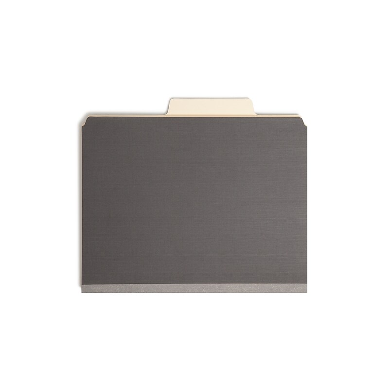 Smead SuperTab Recycled Heavy Duty Classification Folder, 2-Dividers, 2" Expansion, Letter Size, Dark Gray, 10/Box (14011) image 1