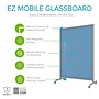 Ghent EZ Glass Mobile Dry-Erase Whiteboard, Aluminum Frame, 75"H x 62"W, Denim (EZ1NA7562DM)~#|#~D99E8E14-C88D-4F72-92D6F685FF54CFE3_sc7