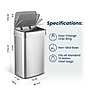 Nine Stars Nova Stainless Steel Motion Sensor Trash Can, 13.2 Gallon, Silver (ONT-50-81SL)~#|#~D99F8705-931C-430E-8624846304D14C06_sc7