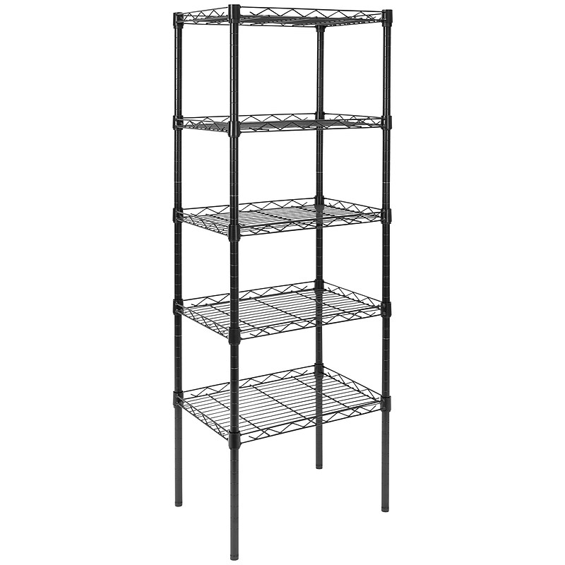 Mount-It! 5-Tier Metal Shelving Unit, Holds 88 lbs per shelf, Black (MI-7861) image 1