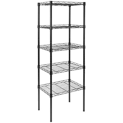 Mount-It! 5-Tier Metal Shelving Unit, Holds 88 lbs per shelf, Black (MI-7861) Simolary simolary.com