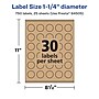 Avery Laser/Inkjet Round Multipurpose Labels, 1.25" Dia., Kraft Brown, 750 Labels/Pack (94505)~#|#~D9A8116A-9BF5-48AF-B0DA14FC3B746671_sc7