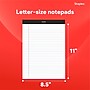 Staples Notepads, 8.5" x 11", Wide Ruled, White, 50 Sheets/Pad, Dozen (ST57339M/57339)~#|#~D9AFE4C9-F17A-4BA1-B3960D3A7CE9B6C3_sc7