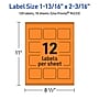 Avery Rectangle Multipurpose Labels, 1-13/16" x 2-3/16", Bright Orange, 120/Pack (94233)~#|#~D9B5D986-766B-4125-B251384C72416212_sc7