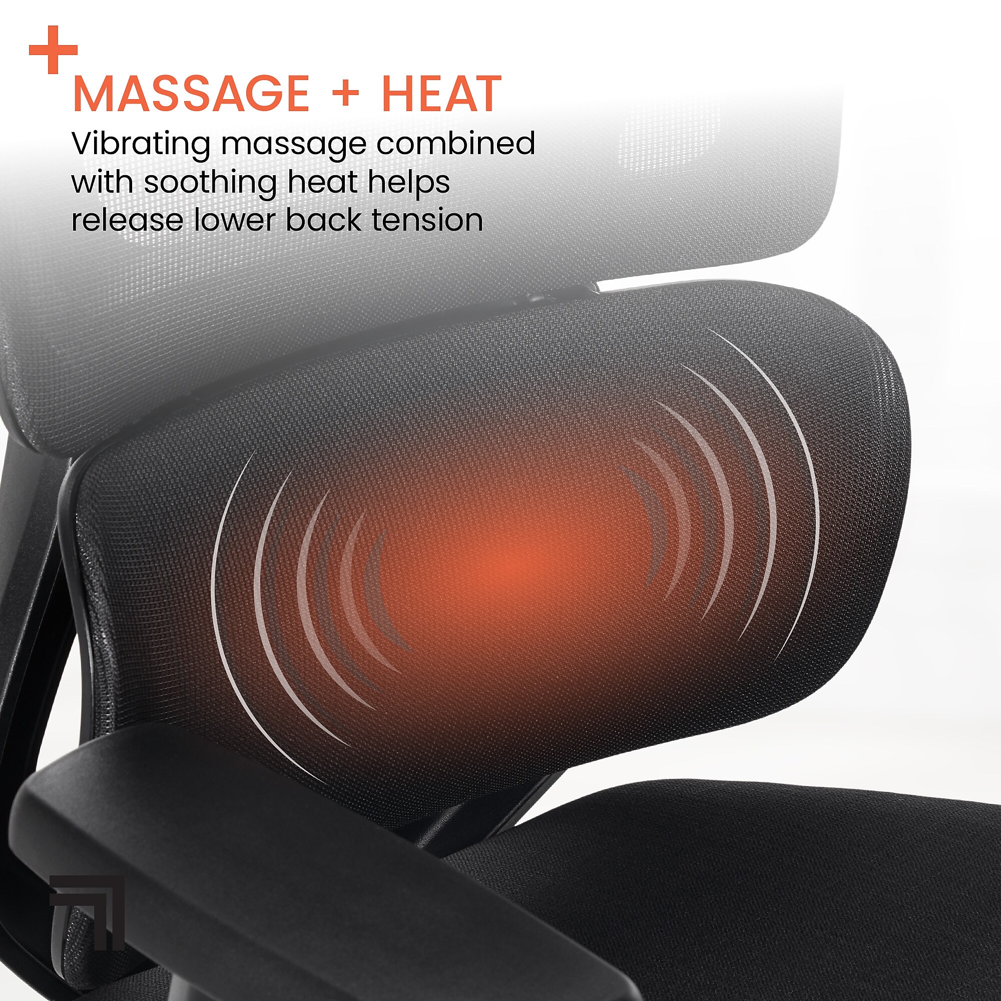 Sharper Image S-850 Heated Ergonomic Mesh Swivel Executive Massage Chair with Footrest, Black (60106-BLK) Sansujyuku sansujyuku.com