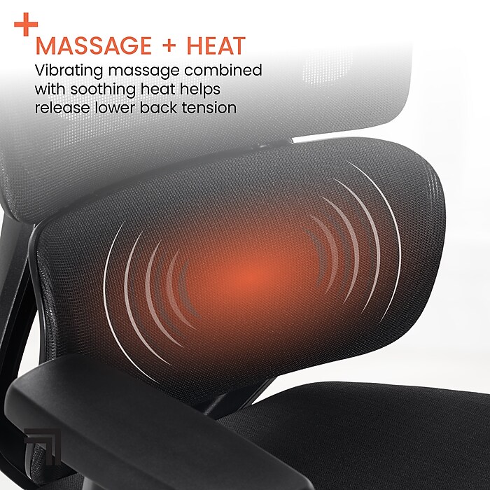 Sharper Image S-850 Heated Ergonomic Mesh Swivel Executive Massage