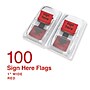 Staples Stickies Sign Message Flags, Red, 1" Wide, 100/Pack (14112)~#|#~D9BA454C-C0D0-4DD4-B3C62D75B75647C7_sc7