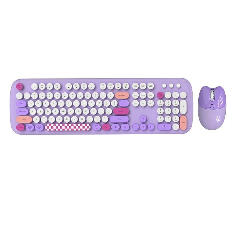 SaharaCase Wireless Ergonomic Keyboard and Laser Mouse Combo, Purple (KB12) image 1
