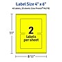 Avery Laser/Inkjet Multipurpose Rectangle Labels, 4" x 6", Neon Yellow, 40/Pack (94278)~#|#~D9CB4E25-A8EC-40AB-B250F5A08266EF29_sc7