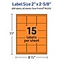 Avery Laser/Inkjet Multipurpose Rectangle Labels, 2" x 2-5/8", Bright Orange, 600/Pack (94235)~#|#~D9D8781D-B91F-4ABC-97BDF371607493F7_sc7