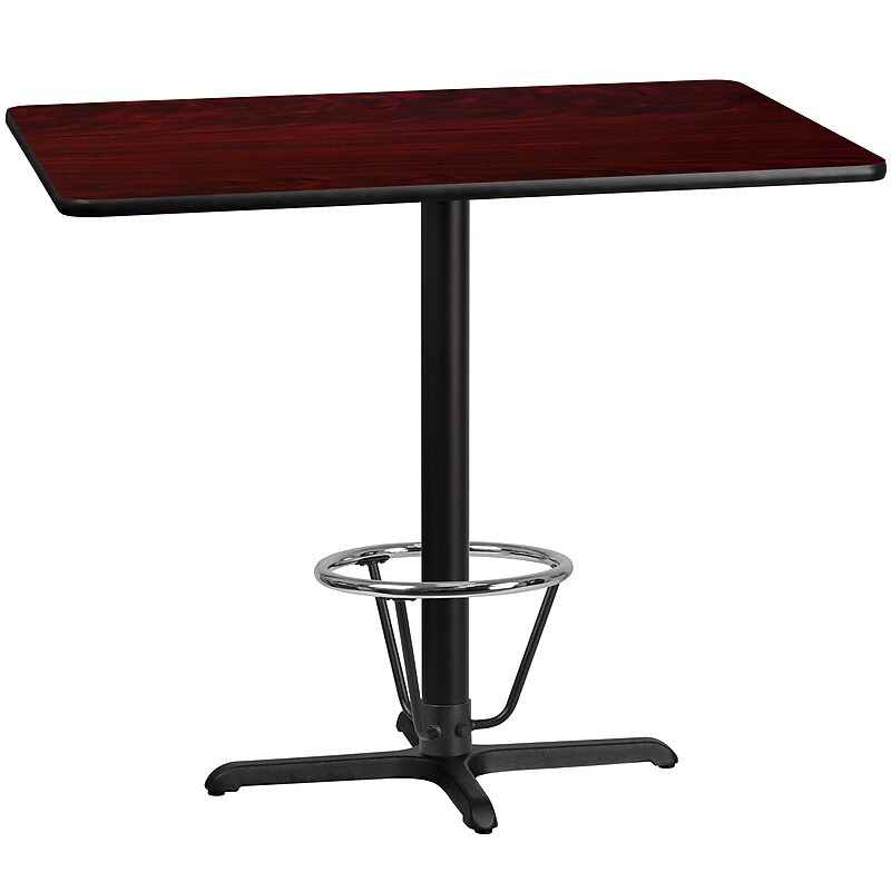 Flash Furniture Laminate Table Top with X-Base, 30" x 48", Mahogany (XUMA3048T230B3F) image 1