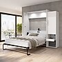 Bestar Avalon Queen Murphy Bed and Storage Cabinet with Pull-Out Shelf (87W) - High-Gloss White~#|#~D9E04D1D-33D6-4B6B-AEFF533A6ED92EF7_sc7