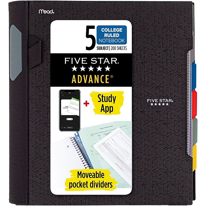 5本セット　アヴィーノ Five Star Advance 5-Subject Subject Notebooks, 8.5