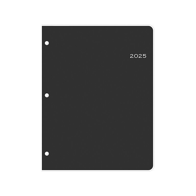 2025 Blue Sky 8.5" x 11" Monthly Planner, Plastic Cover, Black (148360) image 1