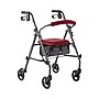 Medline Basic Steel Folding Rollator, Universal, Burgundy (MDS86850ESAR)~#|#~D9E8E667-D99C-48C7-9C6622C38BA77482_sc7