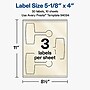 Avery Laser/Inkjet Sealing Labels, 5-1/8" x 4", Pearlized Ivory, 30 Labels/Pack (19479370704)~#|#~D9ECB333-50F2-4A82-B2A403B8CAD95551_sc7