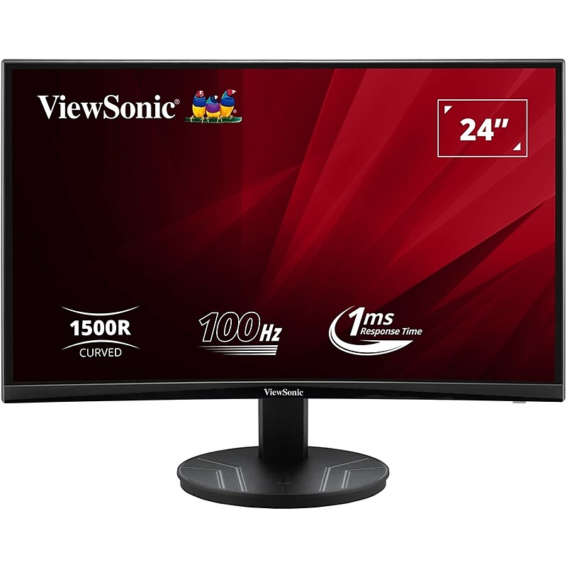 ViewSonic VA Series 24" Curved 100 Hz LED Monitor, Black (VA2416C) image 1