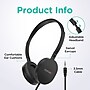 VentureX K22 3.5mm Kids Learning Stereo Phone & Computer Headphone, Black, 50/Pack (VHPK22M50)~#|#~D9F25EB9-E7A9-408D-A18832633C41ACFC_sc7