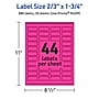 Avery Rectangle Laser/Inkjet Multipurpose Labels, 2/3" x 1-3/4", Neon Magenta (880/Pack)~#|#~D9F2E877-B0BD-416A-9823479053115592_sc7
