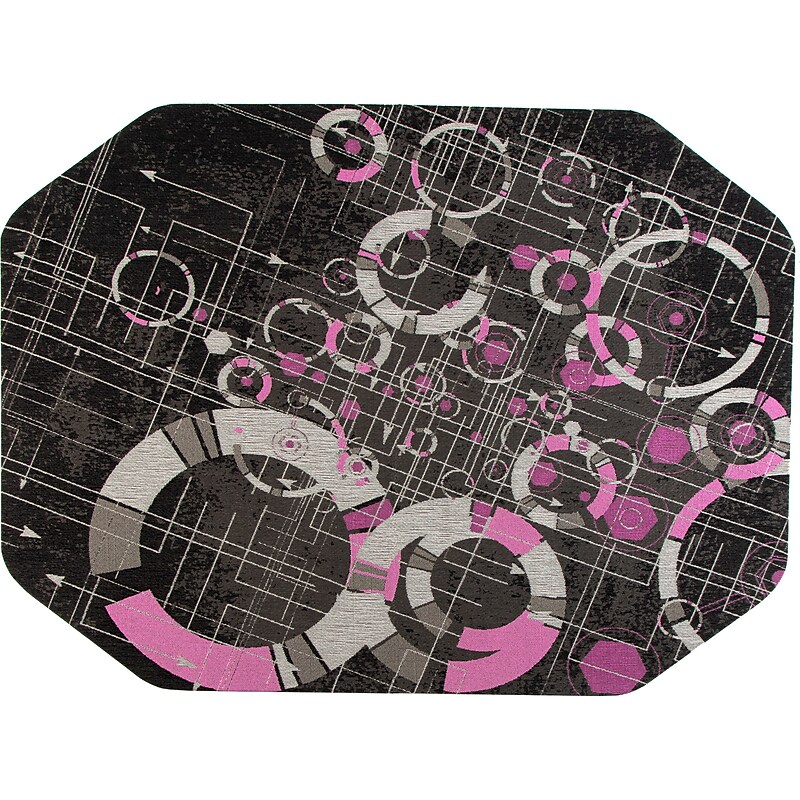 Anji Mountain Rug'd Refracted Carpet & Hard Floor Gaming Chair Mat, 36" x 48", Gray/Purple (AMB9113) image 1