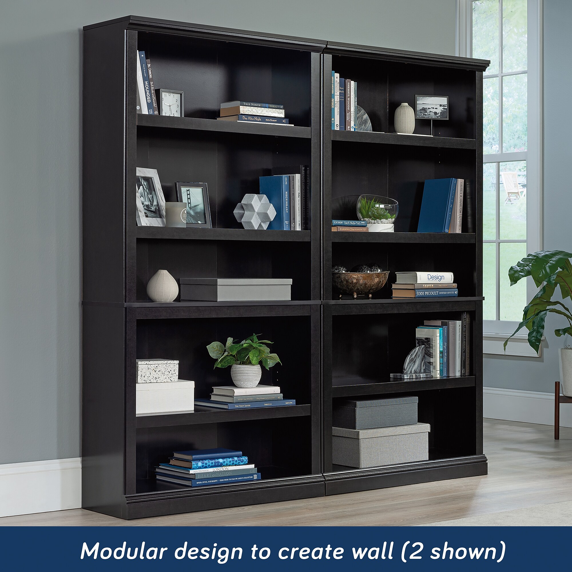 Sauder Select 70″H 5-Shelf Bookcase, Estate Black (414235) Sansujyuku sansujyuku.com