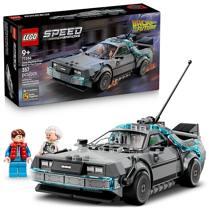 LEGO Speed Champions Time Machine from Back to the Future Building Set, 357 Pieces (77256) image 1
