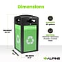 Alpine Industries GS Series Steel Trash Can & Recycling Bin Combo, 40 Gallon, Green (ALP471-40-GS-M)~#|#~DA066BEC-9ACC-42BA-8288D29D298D0606_sc7