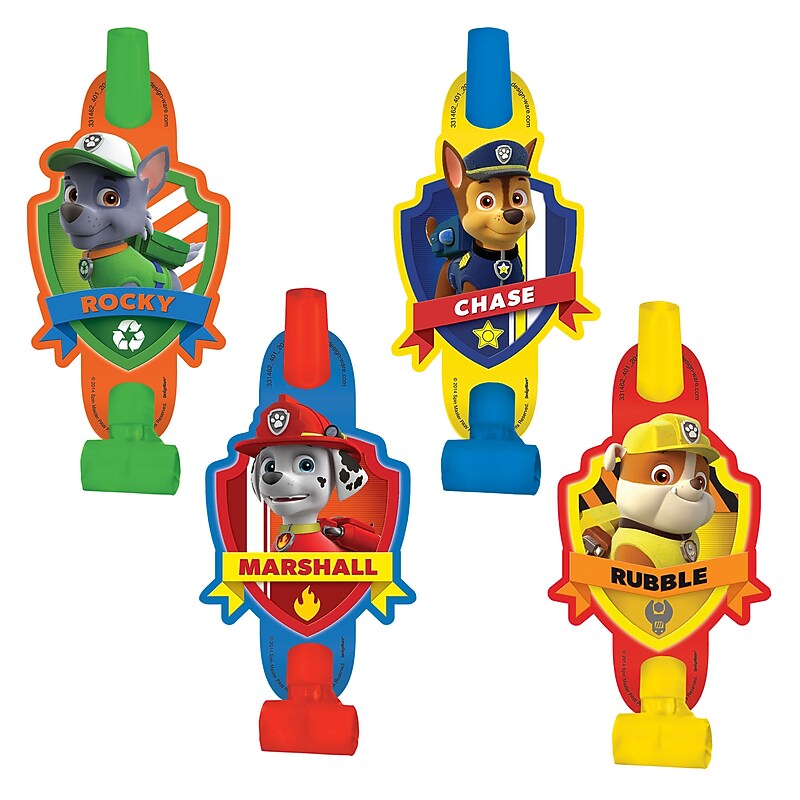 Party City PAW Patrol Blowouts, Assorted Colors, 8/Pack (AM331462-NS) image 1