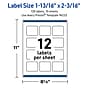 Avery Rectangle Laser Multipurpose Labels, 1-13/16" x 2-3/16", White, 120/Pack (19479399284)~#|#~DA07A7FC-B6A3-46AD-90E67F72DED7A615_sc7