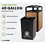 Alpine Industries Steel Outdoor Trash Can with Covered Top and Open Sides, 40 Gallon, Black/Stone, 2/Pack (ALP472-40-STO-2PK)~#|#~DA0A1FBD-0943-4E91-B16FD356A65B9B3B_sc7