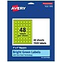 Avery Laser/Inkjet Multipurpose Square Labels, 1" x 1", Bright Green, 1920/Pack (94103)~#|#~DA0AB232-333F-4E21-846759194FE54FE2_sc7