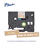 Brother P-touch Laminated Label Tape, 1/2" x 16.4', White on Satin Gold (TZeMQ835)~#|#~DA0B973C-E032-49F8-9A716CF50BB57C28_sc7